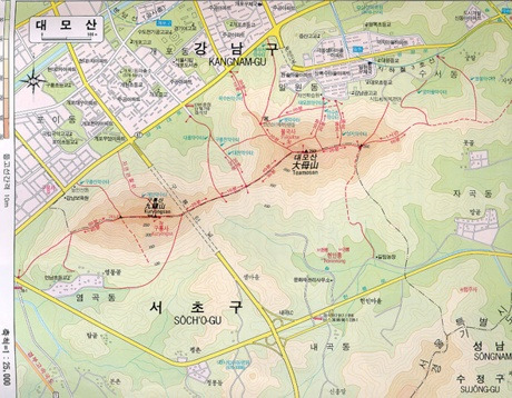 멀리보이는 아차산과 불암산 이미지